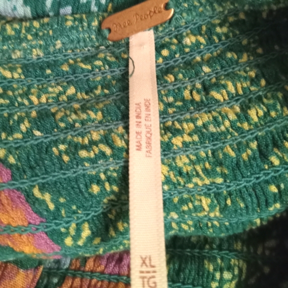 FREE PEOPLE green print open back flounce mini dress. XL - Picture 11 of 13